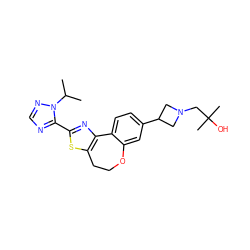 CC(C)n1ncnc1-c1nc2c(s1)CCOc1cc(C3CN(CC(C)(C)O)C3)ccc1-2 ZINC000096269655