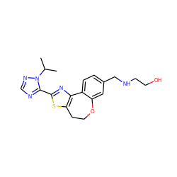 CC(C)n1ncnc1-c1nc2c(s1)CCOc1cc(CNCCO)ccc1-2 ZINC000096269637