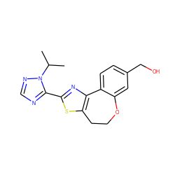 CC(C)n1ncnc1-c1nc2c(s1)CCOc1cc(CO)ccc1-2 ZINC000096269641