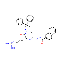 CC(CN1CC[C@H](CNC(=O)c2ccc3ccccc3c2)N[C@H](CCCN=C(N)N)C1=O)(c1ccccc1)c1ccccc1 ZINC000206914924