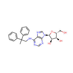 CC(CNc1ncnc2c1ncn2[C@H]1O[C@H](CO)[C@@H](O)[C@H]1O)(c1ccccc1)c1ccccc1 ZINC000049000127