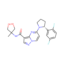 CC(CO)(CO)NC(=O)c1cnn2ccc(N3CCC[C@@H]3c3cc(F)ccc3F)nc12 ZINC000169704161