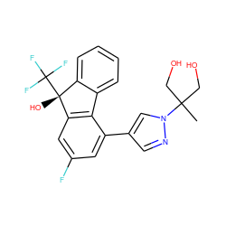 CC(CO)(CO)n1cc(-c2cc(F)cc3c2-c2ccccc2[C@@]3(O)C(F)(F)F)cn1 ZINC000116911572