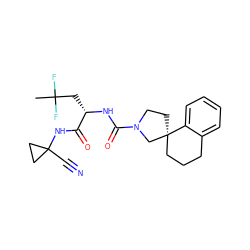 CC(F)(F)C[C@H](NC(=O)N1CC[C@]2(CCCc3ccccc32)C1)C(=O)NC1(C#N)CC1 ZINC000145691446