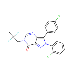 CC(F)(F)Cn1cnc2c(-c3ccc(Cl)cc3)n(-c3ccccc3Cl)nc2c1=O ZINC000028569846