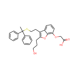 CC(SCCc1c(CCCO)oc2c(OCC(=O)O)cccc12)(c1ccccc1)c1ccccc1 ZINC000013671566