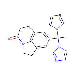 CC(c1cc2c3c(c1)CCN3C(=O)CC2)(n1ccnc1)n1ccnc1 ZINC000095555345