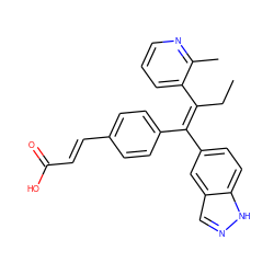 CC/C(=C(/c1ccc(/C=C/C(=O)O)cc1)c1ccc2[nH]ncc2c1)c1cccnc1C ZINC000114608718