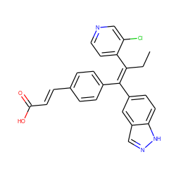 CC/C(=C(/c1ccc(/C=C/C(=O)O)cc1)c1ccc2[nH]ncc2c1)c1ccncc1Cl ZINC000114610051