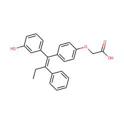 CC/C(=C(/c1ccc(OCC(=O)O)cc1)c1cccc(O)c1)c1ccccc1 ZINC000000538602