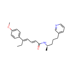 CC/C(=C\C=C\C(=O)N[C@H](C)CCCc1cccnc1)c1ccc(OC)cc1 ZINC000029483151