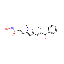 CC/C(=C\c1cc(/C=C/C(=O)NO)n(C)c1)C(=O)c1ccccc1 ZINC000013643618