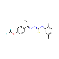 CC/C(=N\N=C(/S)Nc1cc(C)ccc1C)c1ccc(OC(F)F)cc1 ZINC000008687616