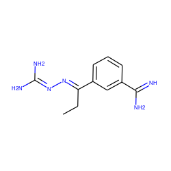 CC/C(=N\N=C(N)N)c1cccc(C(=N)N)c1 ZINC000013861128