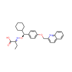 CC/C(=N\O[C@H](c1ccc(OCc2ccc3ccccc3n2)cc1)C1CCCCC1)C(=O)O ZINC000013557719