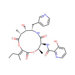 CC/C(C)=C1\OC(=O)[C@H](C)[C@H](O)[C@H](Cc2cccnc2)NC(=O)[C@@H](NC(=O)c2ncccc2O)[C@@H](C)OC1=O ZINC000059727542