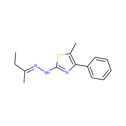 CC/C(C)=N/Nc1nc(-c2ccccc2)c(C)s1 ZINC000005061195