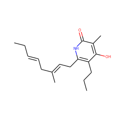 CC/C=C/C/C(C)=C/Cc1[nH]c(=O)c(C)c(O)c1CCC ZINC000029131411