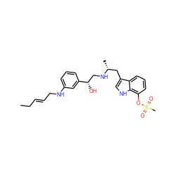 CC/C=C/CNc1cccc([C@@H](O)CN[C@H](C)Cc2c[nH]c3c(OS(C)(=O)=O)cccc23)c1 ZINC000028362348