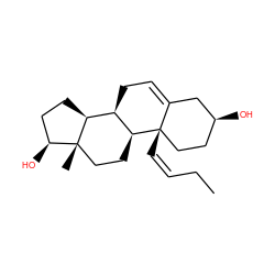 CC/C=C\[C@]12CC[C@H](O)CC1=CC[C@@H]1[C@@H]3CC[C@H](O)[C@@]3(C)CC[C@@H]12 ZINC000028568842