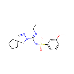 CC/N=C(/NS(=O)(=O)c1cccc(OC)c1)N1CC2(C=N1)CCCC2 ZINC000653739166