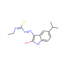 CC/N=C(/S)N=Nc1c(O)[nH]c2ccc(C(C)C)cc12 ZINC000253983084