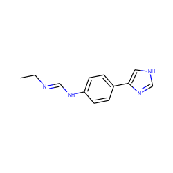 CC/N=C/Nc1ccc(-c2c[nH]cn2)cc1 ZINC000013822053