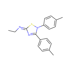 CC/N=c1\nc(-c2ccc(C)cc2)n(-c2ccc(C)cc2)s1 ZINC000013559288