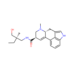 CC[C@@](C)(CO)CNC(=O)[C@@H]1C=C2c3cccc4[nH]cc(c34)C[C@H]2N(C)C1 ZINC000026717675