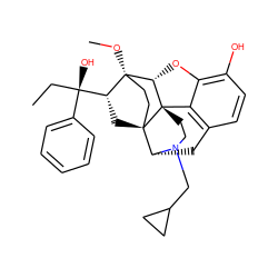 CC[C@@](O)(c1ccccc1)[C@H]1C[C@@]23CC[C@]1(OC)[C@@H]1Oc4c(O)ccc5c4[C@@]12CCN(CC1CC1)[C@@H]3C5 ZINC000169334595