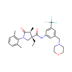 CC[C@@]1(C(=O)Nc2cc(CN3CCOCC3)cc(C(F)(F)F)c2)CN(c2c(C)cccc2C)C(=O)[C@H]1C ZINC000142527260