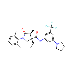 CC[C@@]1(C(=O)Nc2cc(N3CCCC3)cc(C(F)(F)F)c2)CN(c2c(C)cccc2C)C(=O)[C@H]1C ZINC000116640051