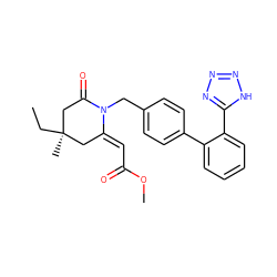 CC[C@@]1(C)CC(=O)N(Cc2ccc(-c3ccccc3-c3nnn[nH]3)cc2)/C(=C/C(=O)OC)C1 ZINC000029478738