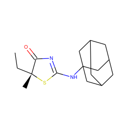 CC[C@@]1(C)SC(NC23CC4CC(CC(C4)C2)C3)=NC1=O ZINC000014978771