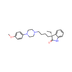 CC[C@@]1(CCCCN2CCN(c3ccc(OC)cc3)CC2)C(=O)Nc2ccccc21 ZINC000029055169