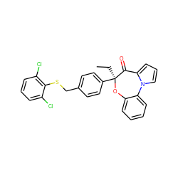 CC[C@@]1(c2ccc(CSc3c(Cl)cccc3Cl)cc2)Oc2ccccc2-n2cccc2C1=O ZINC000066123049