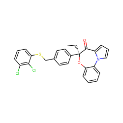 CC[C@@]1(c2ccc(CSc3cccc(Cl)c3Cl)cc2)Oc2ccccc2-n2cccc2C1=O ZINC000066112558