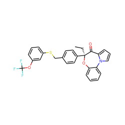 CC[C@@]1(c2ccc(CSc3cccc(OC(F)(F)F)c3)cc2)Oc2ccccc2-n2cccc2C1=O ZINC000066113620