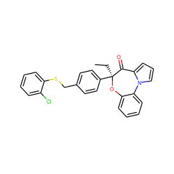 CC[C@@]1(c2ccc(CSc3ccccc3Cl)cc2)Oc2ccccc2-n2cccc2C1=O ZINC000066123170