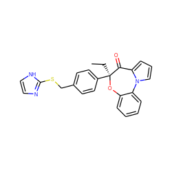 CC[C@@]1(c2ccc(CSc3ncc[nH]3)cc2)Oc2ccccc2-n2cccc2C1=O ZINC000066111878