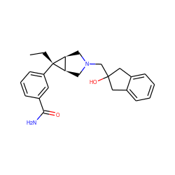 CC[C@@]1(c2cccc(C(N)=O)c2)[C@H]2CN(CC3(O)Cc4ccccc4C3)C[C@H]21 ZINC000169323661