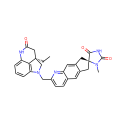 CC[C@@]12CC(=O)Nc3cccc(c31)N(Cc1ccc3cc4c(cc3n1)C[C@@]1(C4)C(=O)NC(=O)N1C)C2 ZINC000049066992