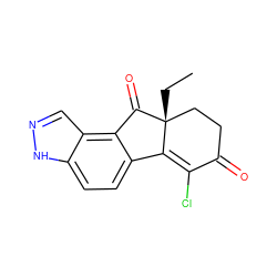 CC[C@@]12CCC(=O)C(Cl)=C1c1ccc3[nH]ncc3c1C2=O ZINC000034633841