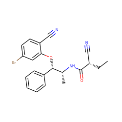 CC[C@@H](C#N)C(=O)N[C@H](C)[C@@H](Oc1cc(Br)ccc1C#N)c1ccccc1 ZINC000029344642