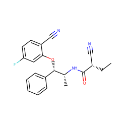 CC[C@@H](C#N)C(=O)N[C@H](C)[C@@H](Oc1cc(F)ccc1C#N)c1ccccc1 ZINC000029342619