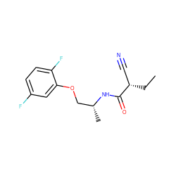 CC[C@@H](C#N)C(=O)N[C@H](C)COc1cc(F)ccc1F ZINC000029395928