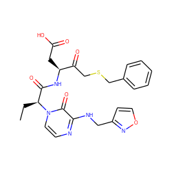 CC[C@@H](C(=O)N[C@@H](CC(=O)O)C(=O)CSCc1ccccc1)n1ccnc(NCc2ccon2)c1=O ZINC000028132667