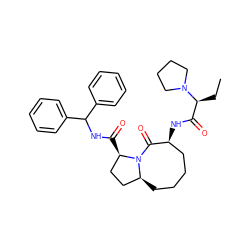 CC[C@@H](C(=O)N[C@H]1CCCC[C@H]2CC[C@@H](C(=O)NC(c3ccccc3)c3ccccc3)N2C1=O)N1CCCC1 ZINC000042887435