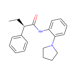 CC[C@@H](C(=O)Nc1ccccc1N1CCCC1)c1ccccc1 ZINC000015941022