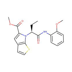 CC[C@@H](C(=O)Nc1ccccc1OC)n1c(C(=O)OC)cc2ccsc21 ZINC000004437827